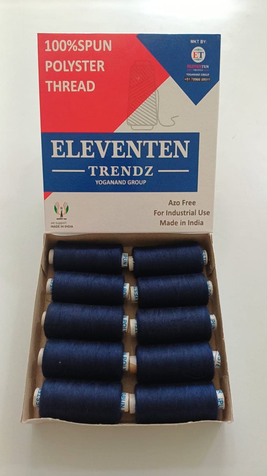 Navy Thread (500 m Pack of 10)